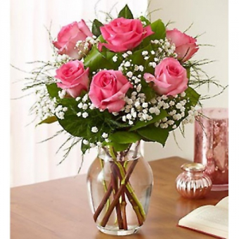 Half Dozen Pink Roses