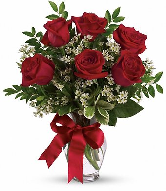 HEAVENLY HALF DOZEN RED ROSES