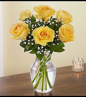 HALF DOZEN YELLOW ROSES