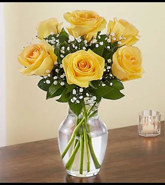 HALF DOZEN YELLOW ROSES